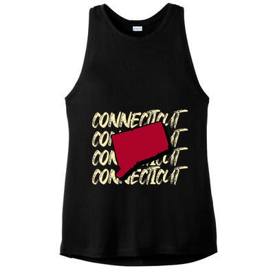 Connecticut Usa State American State Ct Conn Is Home Ladies PosiCharge Tri-Blend Wicking Tank