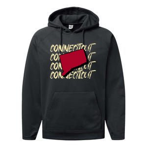 Connecticut Usa State American State Ct Conn Is Home Performance Fleece Hoodie