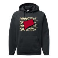 Connecticut Usa State American State Ct Conn Is Home Performance Fleece Hoodie