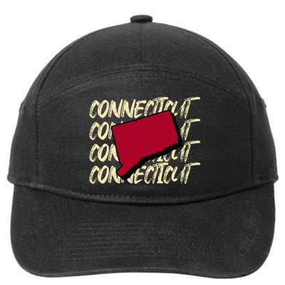 Connecticut Usa State American State Ct Conn Is Home 7-Panel Snapback Hat