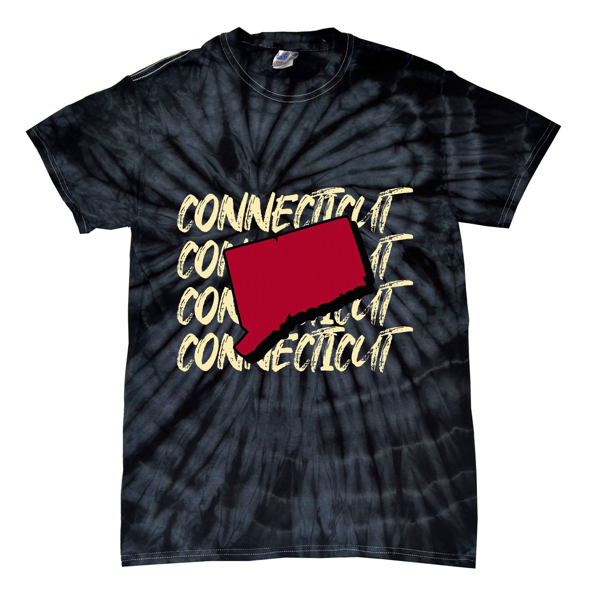 Connecticut Usa State American State Ct Conn Is Home Tie-Dye T-Shirt