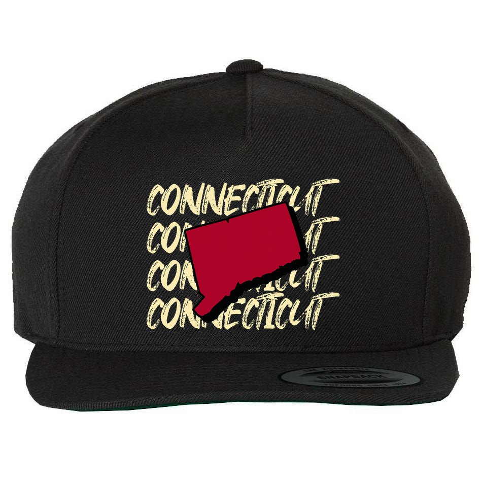 Connecticut Usa State American State Ct Conn Is Home Wool Snapback Cap