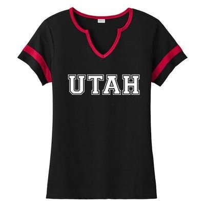 College U.N.I.V.E.R.S.I.T.Y Style Utah Sport Ladies Halftime Notch Neck Tee