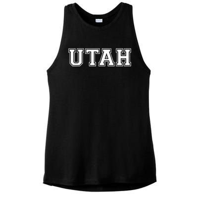 College U.N.I.V.E.R.S.I.T.Y Style Utah Sport Ladies PosiCharge Tri-Blend Wicking Tank