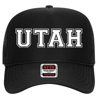 College U.N.I.V.E.R.S.I.T.Y Style Utah Sport High Crown Mesh Back Trucker Hat