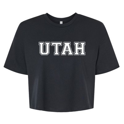 College U.N.I.V.E.R.S.I.T.Y Style Utah Sport Bella+Canvas Jersey Crop Tee