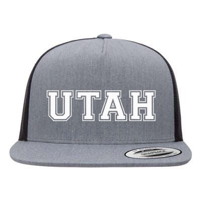 College U.N.I.V.E.R.S.I.T.Y Style Utah Sport Flat Bill Trucker Hat