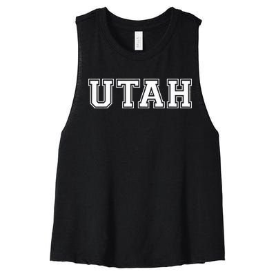 College U.N.I.V.E.R.S.I.T.Y Style Utah Sport Women's Racerback Cropped Tank