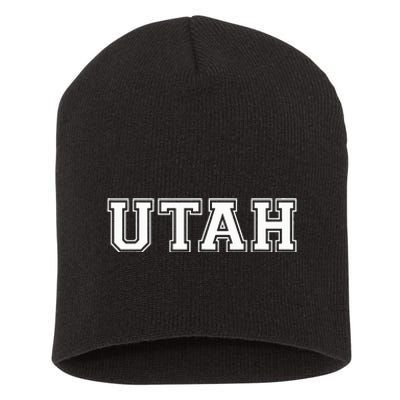 College U.N.I.V.E.R.S.I.T.Y Style Utah Sport Short Acrylic Beanie