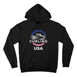 Curling Usa Support Flag Curl Clean Hoodie