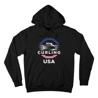 Curling Usa Support Flag Curl Clean Hoodie