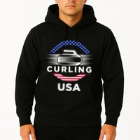 Curling Usa Support Flag Curl Clean Hoodie