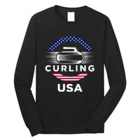 Curling Usa Support Flag Curl Clean Long Sleeve Shirt