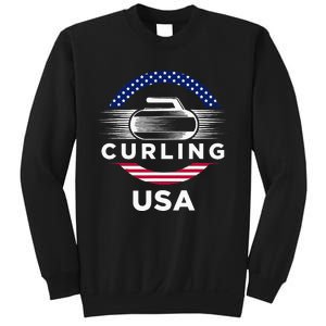 Curling Usa Support Flag Curl Clean Sweatshirt