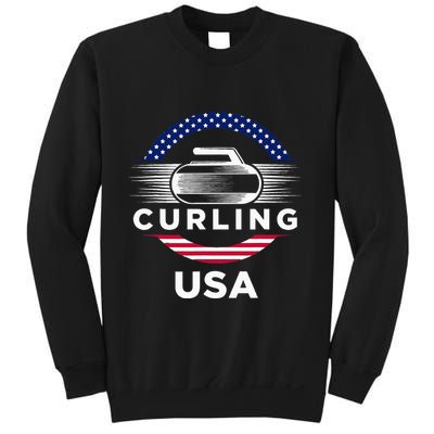 Curling Usa Support Flag Curl Clean Sweatshirt