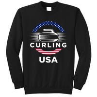 Curling Usa Support Flag Curl Clean Sweatshirt