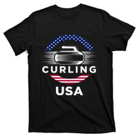 Curling Usa Support Flag Curl Clean T-Shirt