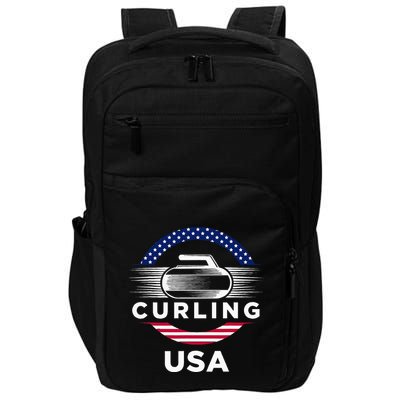 Curling Usa Support Flag Curl Clean Impact Tech Backpack