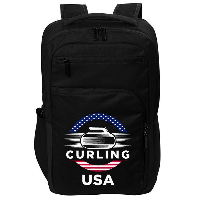 Curling Usa Support Flag Curl Clean Impact Tech Backpack