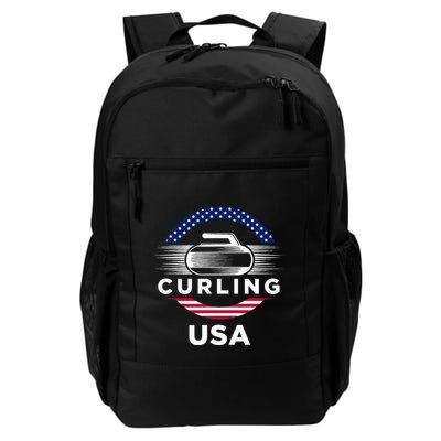 Curling Usa Support Flag Curl Clean Backpack