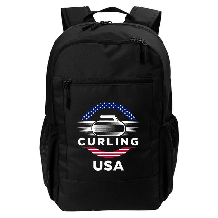 Curling Usa Support Flag Curl Clean Backpack