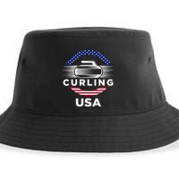Curling Usa Support Flag Curl Clean Sustainable Bucket Hat