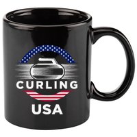 Curling Usa Support Flag Curl Clean 11oz C Handle Ceramic Mug