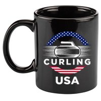 Curling Usa Support Flag Curl Clean 11oz C Handle Ceramic Mug