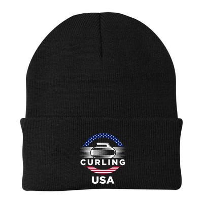 Curling Usa Support Flag Curl Clean Beanie