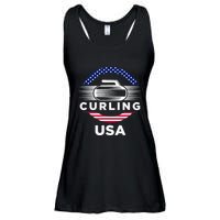 Curling Usa Support Flag Curl Clean Ladies Essential Flowy Tank