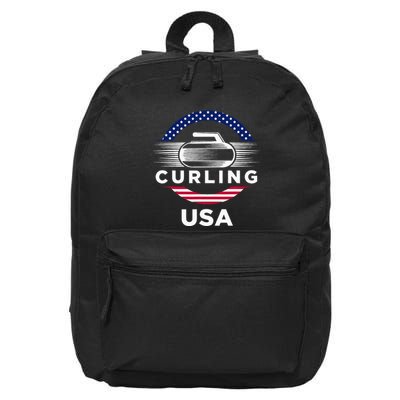 Curling Usa Support Flag Curl Clean 16 in Basic Backpack