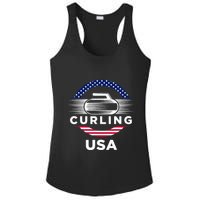 Curling Usa Support Flag Curl Clean Ladies PosiCharge Competitor Racerback Tank