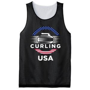 Curling Usa Support Flag Curl Clean Mesh Reversible Basketball Jersey Tank