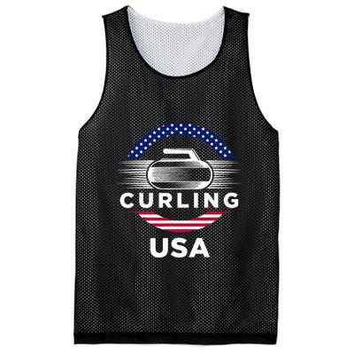 Curling Usa Support Flag Curl Clean Mesh Reversible Basketball Jersey Tank