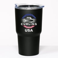 Curling Usa Support Flag Curl Clean Tumbler