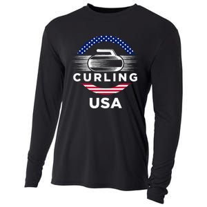 Curling Usa Support Flag Curl Clean Cooling Performance Long Sleeve Crew