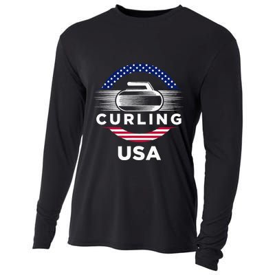 Curling Usa Support Flag Curl Clean Cooling Performance Long Sleeve Crew