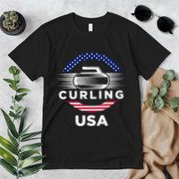 Curling Usa Support Flag Curl Clean Premium T-Shirt