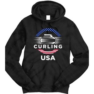 Curling Usa Support Flag Curl Clean Tie Dye Hoodie