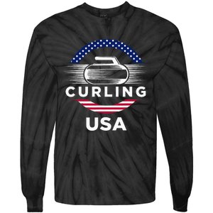 Curling Usa Support Flag Curl Clean Tie-Dye Long Sleeve Shirt