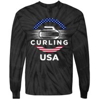 Curling Usa Support Flag Curl Clean Tie-Dye Long Sleeve Shirt