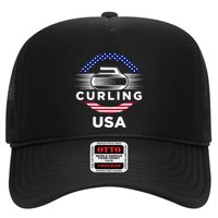 Curling Usa Support Flag Curl Clean Trucker Hat