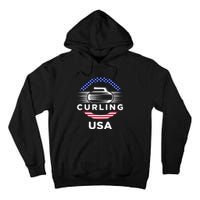 Curling Usa Support Flag Curl Clean Tall Hoodie