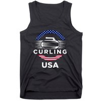 Curling Usa Support Flag Curl Clean Tank Top