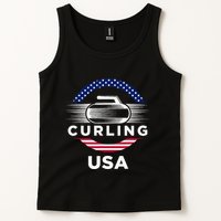 Curling Usa Support Flag Curl Clean Tank Top