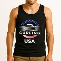 Curling Usa Support Flag Curl Clean Tank Top