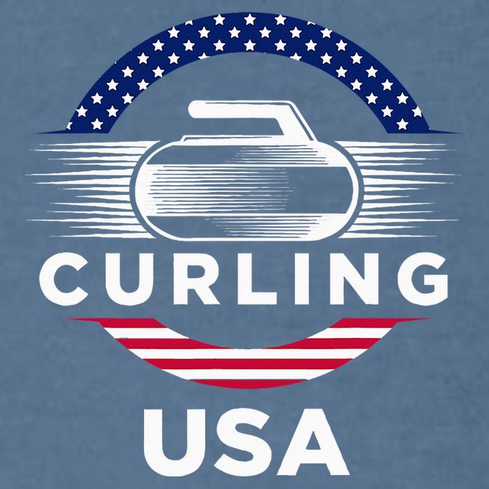 Curling Usa Support Flag Curl Clean Garment-Dyed Sweatshirt