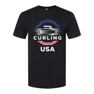 Curling Usa Support Flag Curl Clean Softstyle CVC T-Shirt