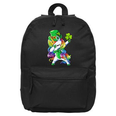Cute Unicorn Shamrock St Patricks Day Lepricorn 16 in Basic Backpack