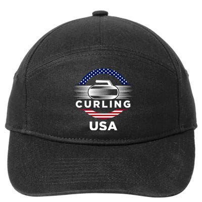 Curling Usa Support The Team Gift Usa Flag Curl Clean Cool Gift 7-Panel Snapback Hat